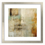 Abstract wall art featuring dynamic silver and gray strokes, elegantly framed with a mat, perfect for modern home decor or office spaces.