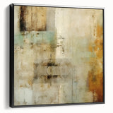 Framed abstract wall art showcasing bold black strokes on a textured canvas, set against a minimalist background, ideal for modern home decor and artistic spaces.