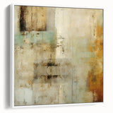 Framed canvas wall art showcasing a modern abstract design with dynamic strokes in shades of white and gray, set against a sleek white frame, perfect for contemporary home decor.