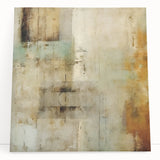 Abstract wall art featuring colorful strokes in vibrant hues of blue, pink, and yellow on a stretched canvas, creating a modern artistic statement for home decor.