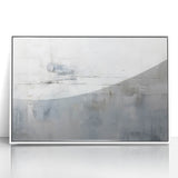 Abstract strokes wall art framed in white acrylic, showcasing vibrant colors and dynamic patterns, perfect for modern home decor and artistic expression.