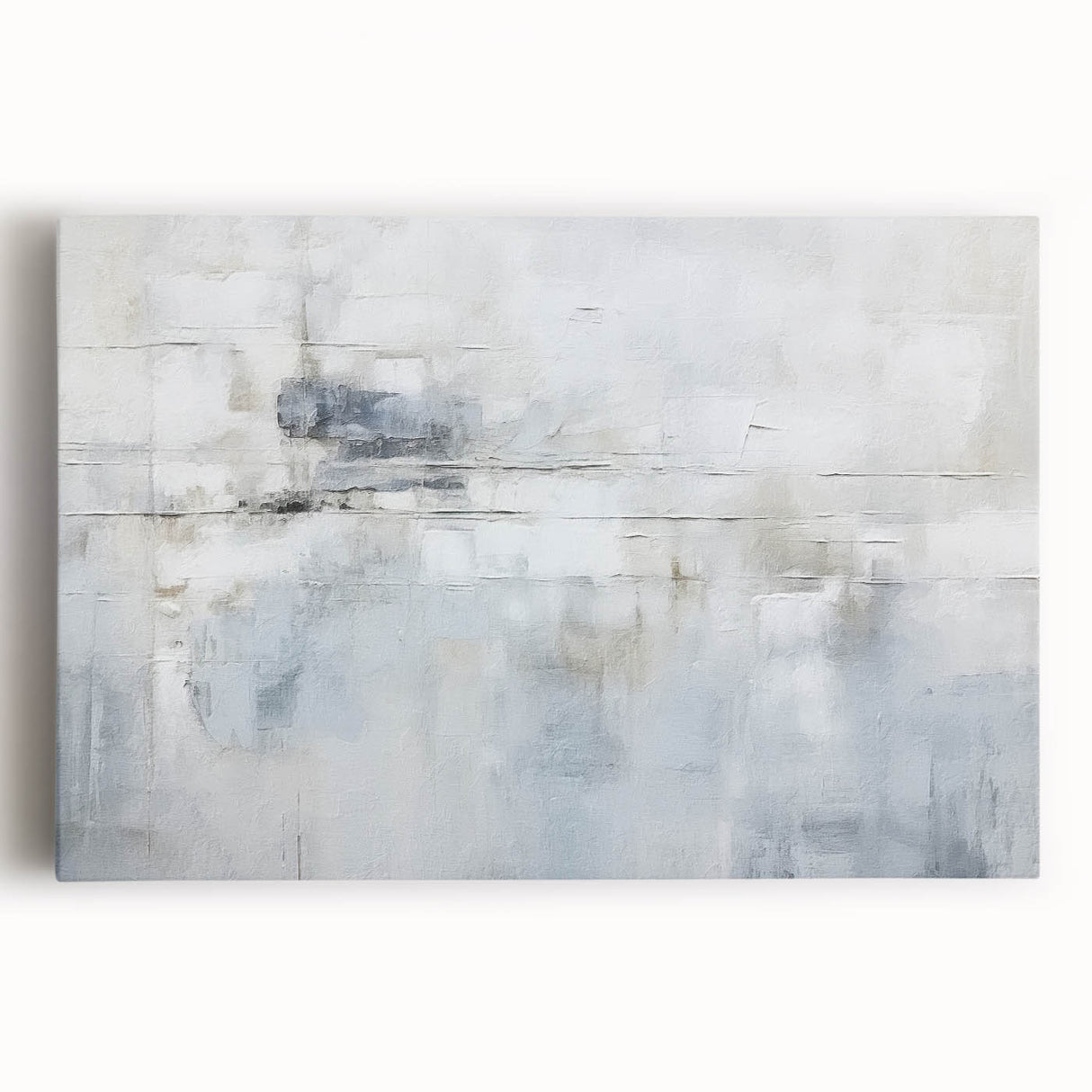 Abstract canvas wall art featuring vibrant strokes in blue, orange, and green colors, showcasing a modern artistic design ideal for contemporary home decor. Perfect for adding a pop of color to living spaces, this stretched canvas art piece enhances any room's aesthetic with its bold patterns and textures.