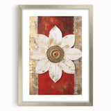 Abstract wall art featuring colorful strokes in a modern design, framed with a sleek silver mat, perfect for contemporary home decor. Great for vibrant living spaces.