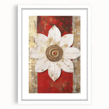 Abstract wall art featuring vibrant strokes in various colors, framed with a white mat, showcasing a modern design perfect for contemporary interiors.