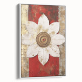 Framed canvas wall art showcasing an abstract design with colorful strokes on a white background, displayed in a stylish side view. Perfect for modern home decor.