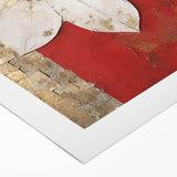 Abstract strokes wall art on rolled canvas showcasing vibrant hues of blue, orange, and yellow, perfect for modern home decor and artistic interiors.