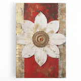 Abstract strokes wall art on stretched canvas showcasing vibrant blues, oranges, and yellows, ideal for modern home décor or art collections.