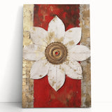 Abstract strokes wall art on stretched canvas, showcasing vibrant hues of blue, orange, and yellow. Perfect for modern home decor, leaning against a wall.