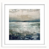 Abstract strokes wall art framed in white with a mat, showcasing vibrant colors and dynamic patterns, perfect for modern home decor or office spaces.