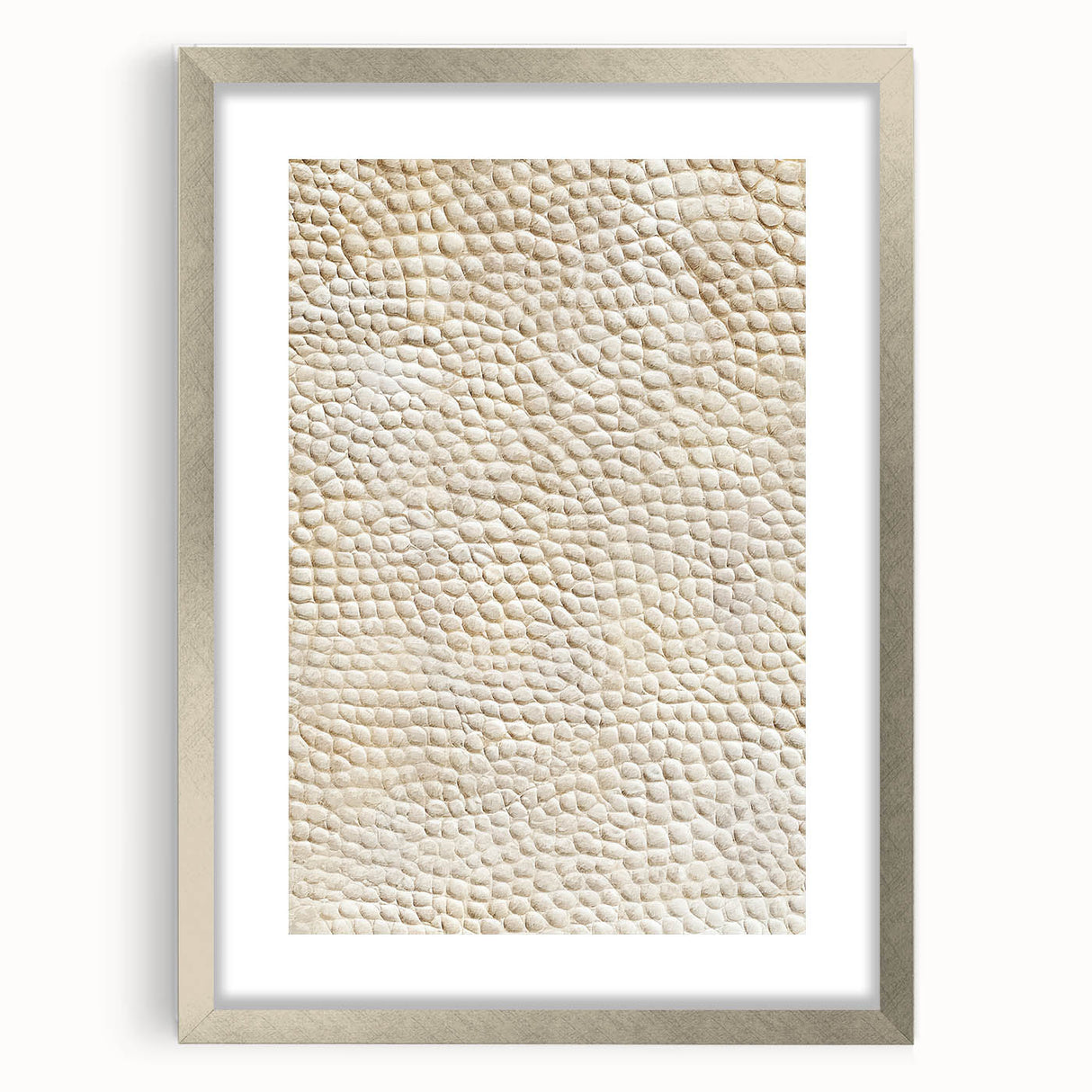 Abstract wall art featuring vibrant strokes in various colors, framed with a sleek silver mat, enhancing modern decor with a touch of elegance. Ideal for contemporary spaces.