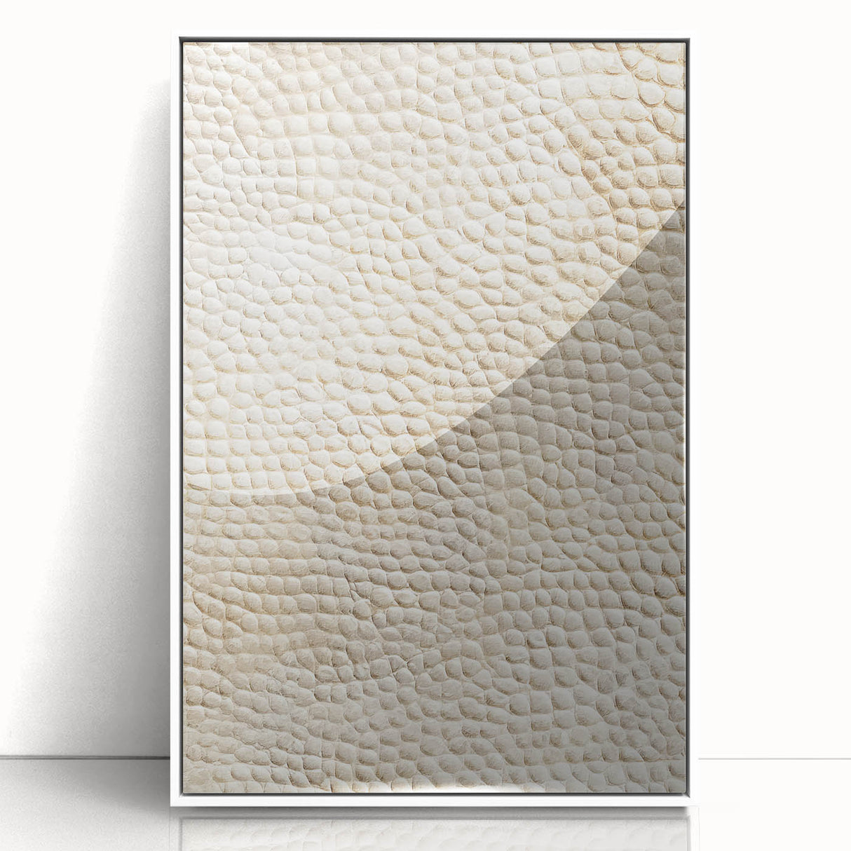 Framed abstract strokes wall art in white acrylic, showcasing vibrant colors and dynamic patterns, perfect for modern home decor or artistic spaces.