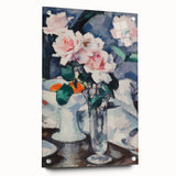 Modern Wall Art: Pink Roses in Vase - Elegant Contemporary Print