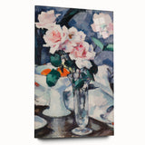 Modern Wall Art: Pink Roses in Vase - Elegant Contemporary Print