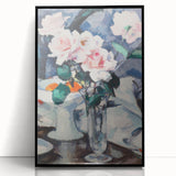 Modern Wall Art: Pink Roses in Vase - Elegant Contemporary Print