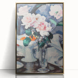 Modern Wall Art: Pink Roses in Vase - Elegant Contemporary Print