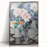 Modern Wall Art: Pink Roses in Vase - Elegant Contemporary Print