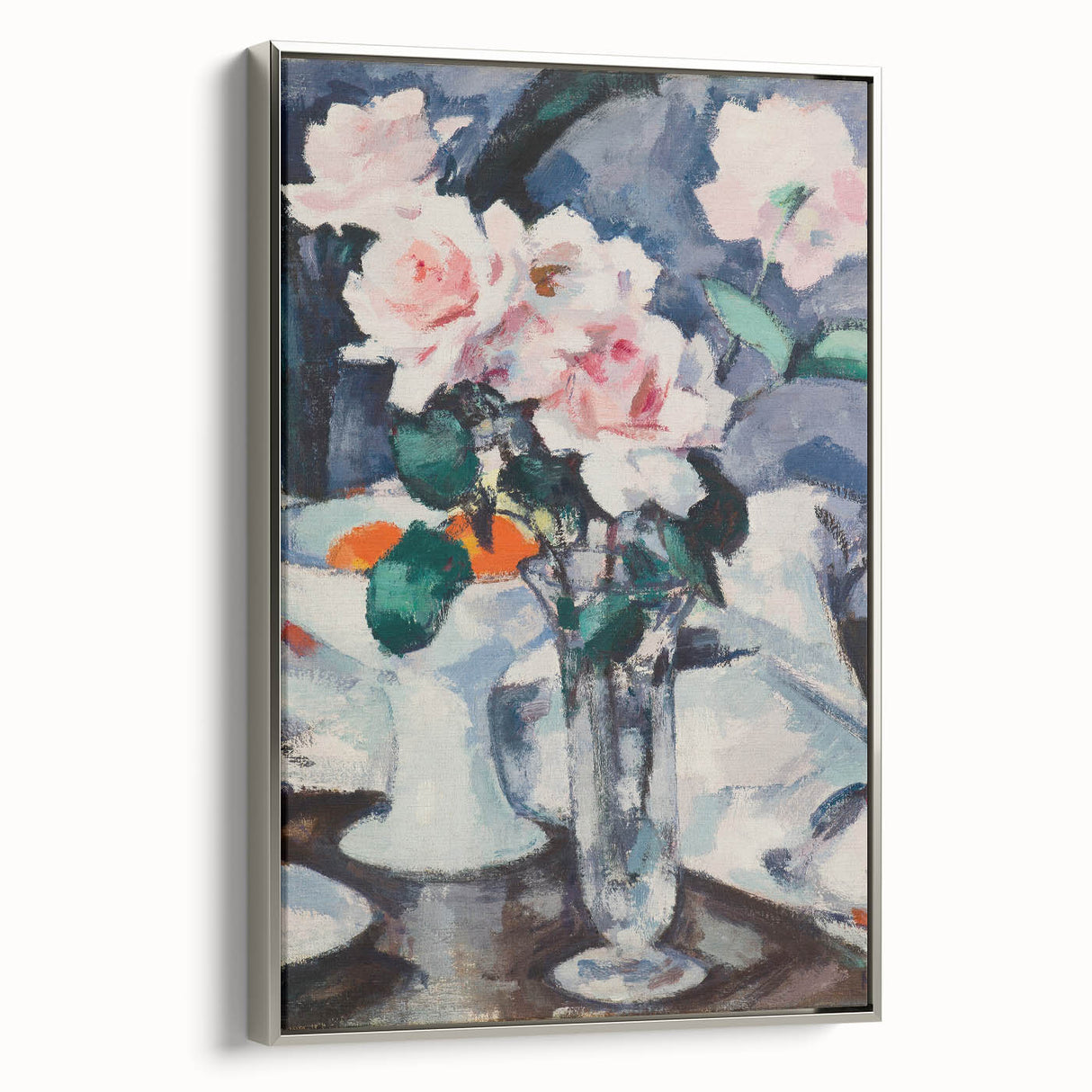 Modern Wall Art: Pink Roses in Vase - Elegant Contemporary Print