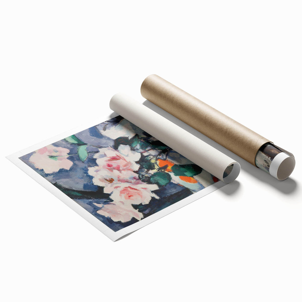 Modern Wall Art: Pink Roses in Vase - Elegant Contemporary Print