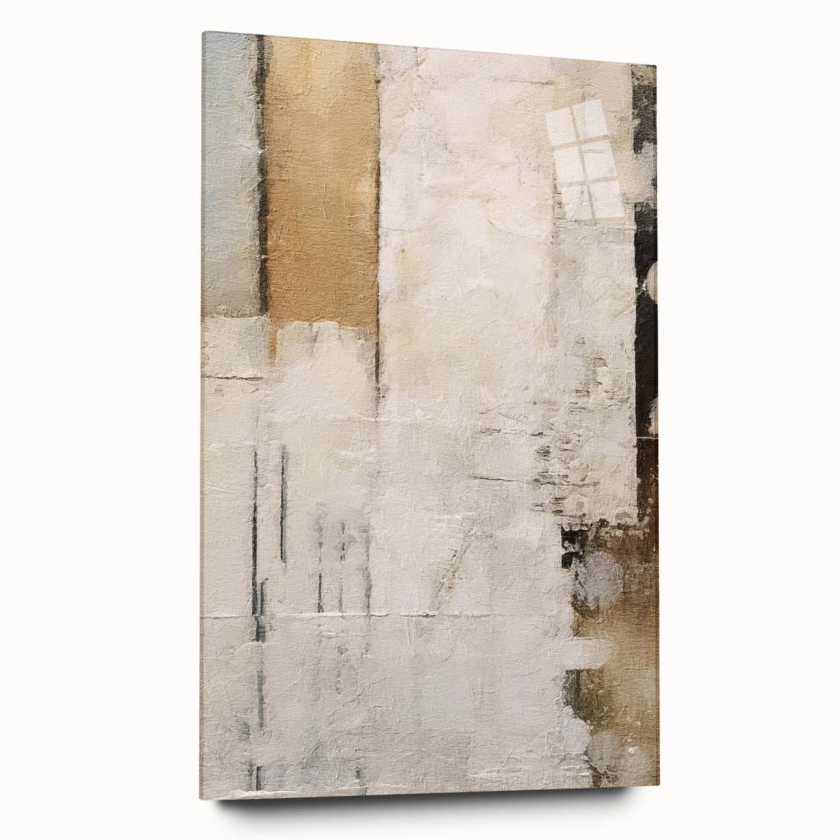 Abstract wall art featuring colorful strokes in vibrant hues of blue, pink, and yellow, displayed in a sleek acrylic frame, showcasing a modern artistic design suitable for contemporary decor.