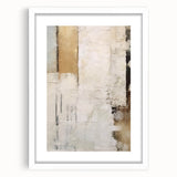 Abstract wall art featuring colorful strokes in a white frame with a mat, ideal for modern decor. Perfect for brightening up living spaces or offices.