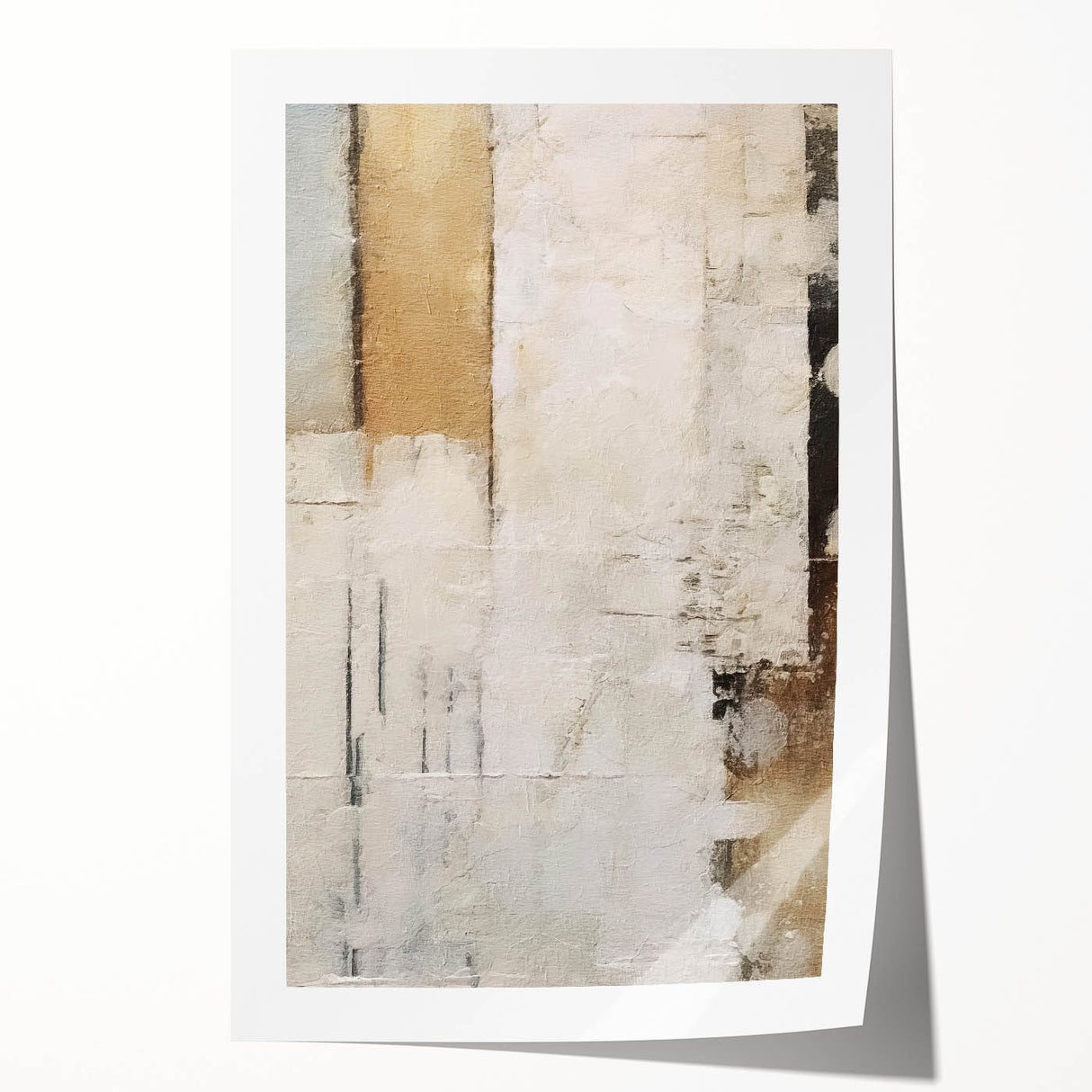 Abstract wall art print showcasing vibrant strokes in shades of blue, pink, and orange, perfect for modern home decor. Ideal for enhancing any living space with a touch of artistic flair.
