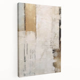 Abstract strokes wall art on stretched canvas, showcasing vibrant colors and dynamic patterns. Side view highlights the depth and texture, perfect for modern decor.