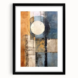 Abstract wall art featuring bold strokes in black and white, framed with a sleek black mat. Perfect for modern decor, adding a touch of elegance to any space.