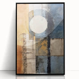 Framed acrylic wall art showcasing abstract strokes in black and white, adding a modern touch to interior decor with a sleek front view. Ideal for contemporary spaces.