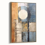 Framed canvas wall art showcasing abstract gold strokes against a textured background, elegantly displayed in a side view to highlight its contemporary design and luxurious appeal.