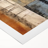 Abstract strokes wall art on rolled canvas showcasing vibrant colors and dynamic patterns, ideal for modern home decor, shipped in a protective cardboard tube.