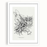 Modern Wall Art: Basket of Flowers - Minimalist Monochrome Print