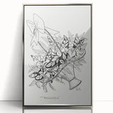 Modern Wall Art: Basket of Flowers - Minimalist Monochrome Print