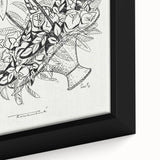 Modern Wall Art: Basket of Flowers - Minimalist Monochrome Print