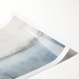 Abstract wall art print showcasing vibrant strokes in shades of blue, pink, and gold, rolled for convenient shipping and display, perfect for modern decor.