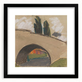 Modern Wall Art: Zolo Palugyay's Village Bridge Over a River