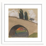 Modern Wall Art: Zolo Palugyay's Village Bridge Over a River