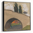 Modern Wall Art: Zolo Palugyay's Village Bridge Over a River