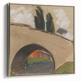 Modern Wall Art: Zolo Palugyay's Village Bridge Over a River