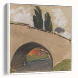 Modern Wall Art: Zolo Palugyay's Village Bridge Over a River