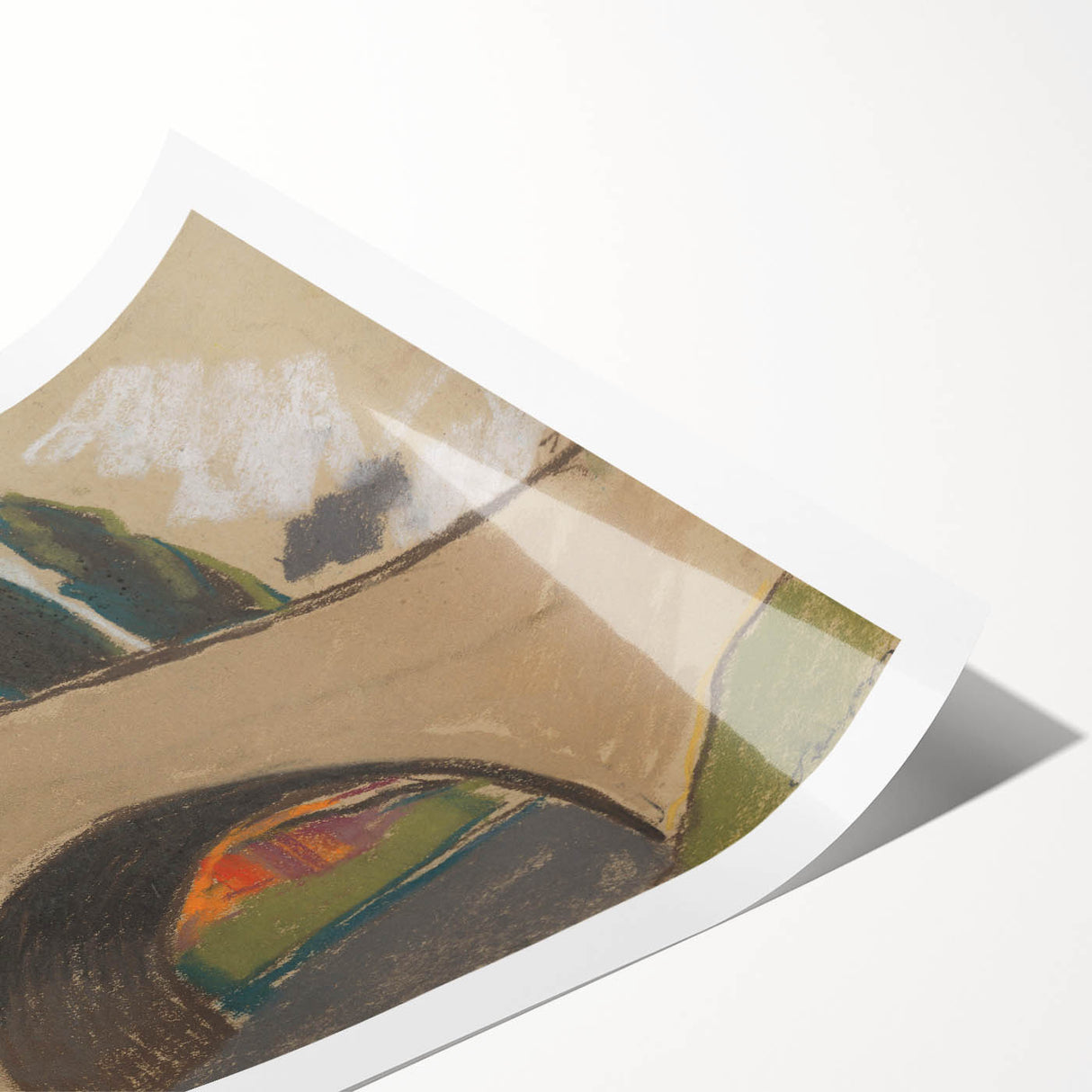 Modern Wall Art: Zolo Palugyay's Village Bridge Over a River