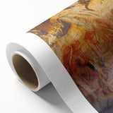 Rolled canvas showcasing a stunning landscape artwork featuring intricate cave formations and vibrant natural colors, ideal for home decor and art enthusiasts.