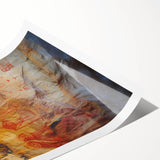 Rolled print showcasing a stunning landscape with intricate cave formations, featuring earthy tones of brown and green, perfect for home decor and art enthusiasts.