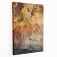 Stretched canvas artwork depicting a vibrant landscape with intricate cave formations, showcasing rich colors and textures, ideal for enhancing interior decor.