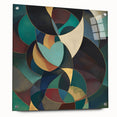 Abstract Geometric Bedroom Wall Art - Teal and Gold Canvas Print