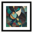 Abstract Geometric Bedroom Wall Art - Teal and Gold Canvas Print