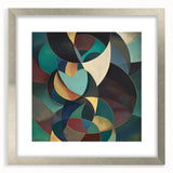 Abstract Geometric Bedroom Wall Art - Teal and Gold Canvas Print