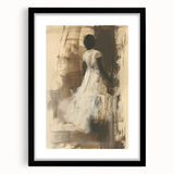 Elegant Woman Living Room Wall Art – Beige & Brown Abstract Canvas