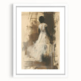 Elegant Woman Living Room Wall Art – Beige & Brown Abstract Canvas