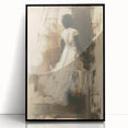Elegant Woman Living Room Wall Art – Beige & Brown Abstract Canvas
