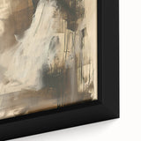 Elegant Woman Living Room Wall Art – Beige & Brown Abstract Canvas